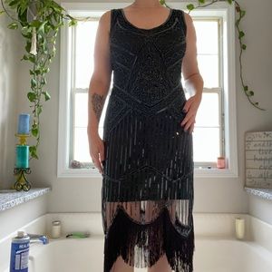 1920's Green Sequin Flapper Dress